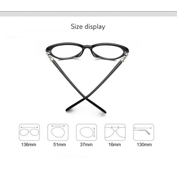 Retro Anti-Blue Light Cat Eye Reading Glasses +1.50 - Picture 3 of 3